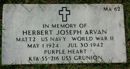 Herbert Joseph Arvan marker
