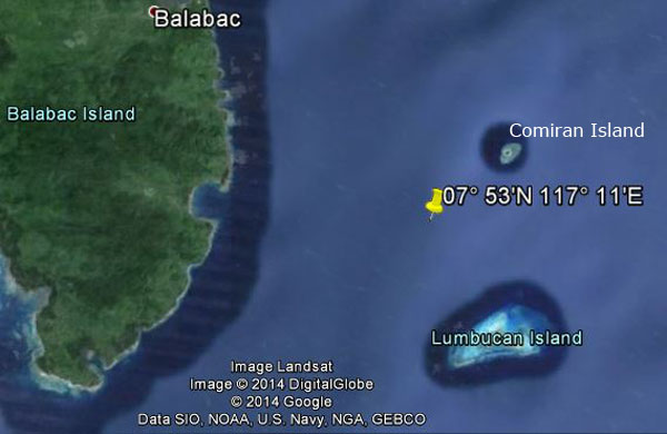 Approximate location of USS Robalo