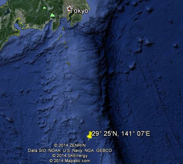 Approximate location of USS Swordfish